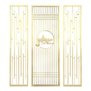 Luxury Design Stainless Steel Square Gold Color Waterproof Translucent Movable Multifunctional Customized Room Dividers <b>Screen</b> - Product Image 5