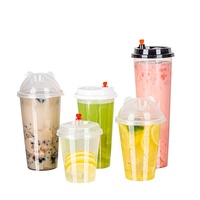 Gobelet en plastique PP de qualité alimentaire de 24 oz/12 oz, design personnalisé, avec couvercle, capacité de 600 ml, pour thé au lait/thé boba, prix d'usine