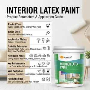 <span class=keywords><strong>Pintura</strong></span> Látex Acrílica para Paredes Interiores, Ecológica, Baja <span class=keywords><strong>en</strong></span> COV, a Base <span class=keywords><strong>de</strong></span> Agua, para Diversos Tipos <span class=keywords><strong>de</strong></span> Edificios, Acabado Brillante - Product Image 3