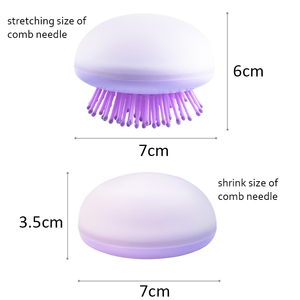 Mini peine de silicona rosa para masaje del cuero cabelludo para mujer, cepillo de pelo rizado con forma de Medusa única, para uso de viaje, 2022 - Product Image 6