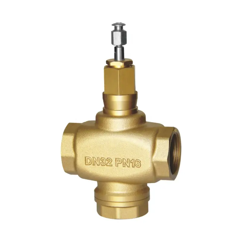 Three Way Motorized Control Cast Brass Valves Globe 1/2 Module Water Valve For Air Condition