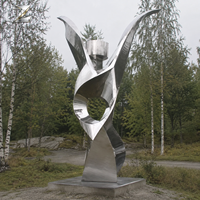 Sculpture Moderne en Acier Inoxydable de Figure Humaine, Statue Métallique en Couches, Décoration Artistique Publique Personnalisée pour Jardin, Parc, Place en Extérieur