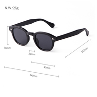 STORY STY22728 Lunettes de soleil rondes vintage à rivets écaille de tortue pour femmes et hommes, de marque, rétro, verres jaunes et bleus, petites lunettes de soleil