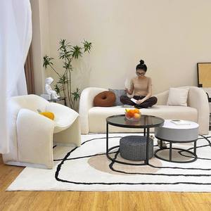 Modern Minimalist Luxury Wood Cat-ear Shaped Small <b>Sofa</b> <b>Bed</b> for Home and Villa Use - Product Image 3