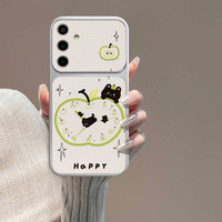 Étui de téléphone portable en cuir avec horloge et chat noir mignon pour Samsung S26 A35 Coque blanche Corning Shell Back Cover pour iPhone 11-18 Series