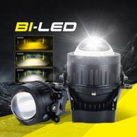 GOODZOOM 3.0 Projecteur Biled pour Phares Antibrouillard 3 Couleurs 3 Pouces 3000K 4300K 6500K Phare Antibrouillard Biled Tricolore pour Voiture