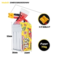 Batterie LiPo GNB GAONENG 550mAh 6S HV 22.8V 120C XT30 pour drone FPV de course, légère, haute tension LiHV