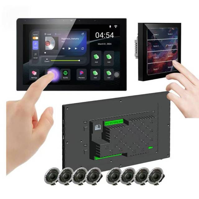 DUOMEI Tuya Smart 10 Inch Control Panel Dual Zone 8-Way Speaker Background Music Supports Google Play Multifunction Home Panel