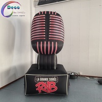 Microphone gonflable lumineux à LED, modèle sur pied pour festival de musique, stand DJ, club, bar, décoration de concert