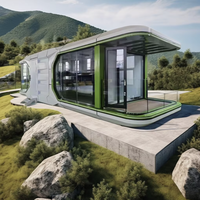Dirigeable préfabriqué modulaire OEM en usine, salle d'exposition préfabriquée de luxe, hôtel en plein air, station d'accueil, capsule spatiale portable