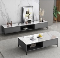 Meuble TV de luxe moderne avec tiroirs, grand rangement, étagère ouverte, ensemble de meubles TV avec table basse pour salon, facile à installer