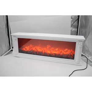 Cheminée électrique avec télécommande, design contemporain en plastique blanc, 101 cm, fonction chauffante, à poser au sol - Product Image 1