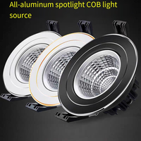Spot LED encastré moderne 7W en aluminium, anti-éblouissement, COB, rond, orientable, pour la maison, l'hôtel et les projets