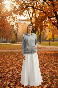 Sweat-shirt à capuche pour femme CX481R-6 en coton et bambou tricoté respirant, couleur unie, pour l'automne - Product Image 2