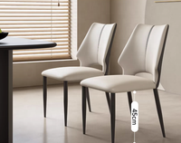 Chaise de salle à manger commerciale minimaliste italienne moderne, structure en acier, dossier rembourré doux, design créatif haut de gamme pour la maison et l'hôtel