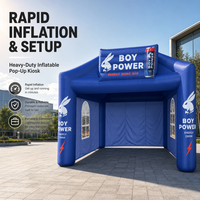 Tente de bar à boissons gonflable bleue personnalisée, kiosque gonflable pour promotion en extérieur, tente de stand gonflable pour la promotion de marques de boissons énergisantes