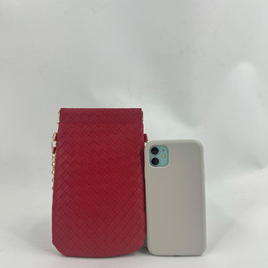 Mini sac de téléphone tissé texturé 7 pouces, type pochette bandoulière, pour tenues quotidiennes, Printemps 2024 - Product Image 3