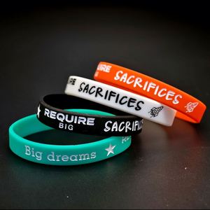 Personalized Glow in Dark Bangle Wrist Band Wristband Rubber <b>Bracelet</b> Silicone Wristbands Custom Logo - Product Image 5