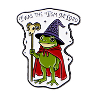 Broche émaillée grenouille magicienne, broches drôles sorcière, épingles de revers, badges pour sacs à dos, accessoires vestimentaires, bijoux punk, cadeaux de Noël