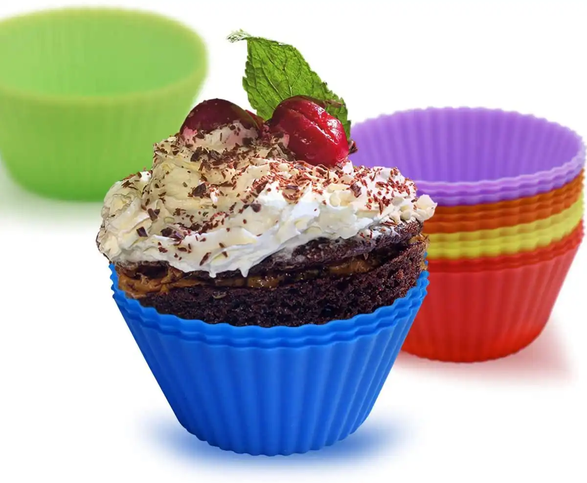 BPA-freie Easy Clean Silikon-Muffin-Tassen Wieder verwendbare Cupcake-Liner Antihaft-Silikon-Cupcake-Form-Back becher