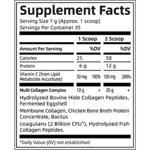 Poudre de protéines de collagène premium avec vitamine 350g, soutient la santé des adultes, complément alimentaire en poudre de protéines de collagène - Product Image 3