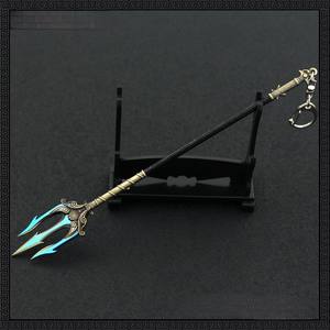 Venta caliente <span class=keywords><strong>Poseidon</strong></span>'s Weapon Trident Quality Metal Crafts Anime Game Accessories TikTok's Popular Key Chain Swords - Product Image 3