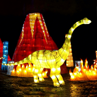 Lanterne de festival de lanternes de dinosaures vives personnalisées en usine pour décor de terrain de jeu