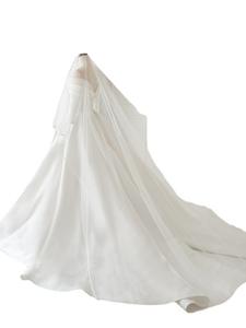 S2934F 2022 Nouveaux voiles de mariée longs en dentelle blanche à deux couches brodés, longueur personnalisable, vente en gros - Product Image 5