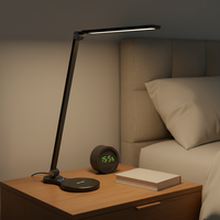 Lampe de bureau LED moderne et simple, avec protection oculaire, charge sans fil, réglage électrique, commande tactile, gradation à 5 vitesses, pour salle de lecture
