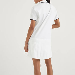 Kustom satu bagian kemeja Polo Golf berlipat rok Pickleball gaun tenis Golf dengan celana pendek 2-In-1 gaun Mini lengan pendek olahraga - Product Image 2