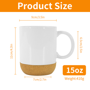 Livraison gratuite depuis l'entrepôt américain : 36 tasses à café en céramique brillantes de 15 oz, vierges pour sublimation, avec poignée et base en <span class=keywords><strong>bois</strong></span> pour le bricolage - Product Image 5