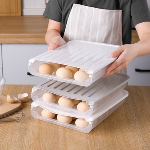 Factory Price Plastic Egg Fridge Organizer <b>Storage</b> Container Space-Saving Egg Holder for Refrigerator Food Preservation <b>Storage</b> - Product Image 4