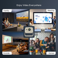 Proyector Portátil R2 Pro con Enfoque Automático, Sistema Operativo Android 9.0, Soporte 4K, 400 Lúmenes, Sonido Estéreo HIFI para Aplicaciones de Streaming y Cine en Casa
