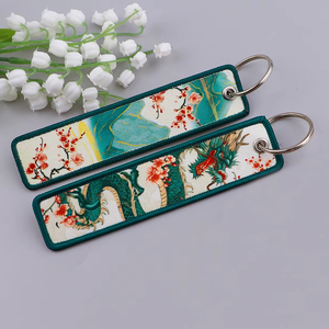 맞춤 양면 자수 키체인, 애니메이션 디자인 이름표 커스텀 자수 키링 - Product Image 4