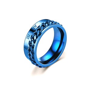 Anillo de Acero Inoxidable con Baño de Oro de 18K y Cadena Cubana Giratoria |   Joyería Hip Hop para Hombre - Product Image 4