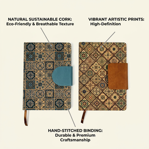 Cuaderno <span class=keywords><strong>A5</strong></span> de Corcho Natural, Diario con Textura Artística Sostenible, Estilo Étnico, Regalo Corporativo, <span class=keywords><strong>Libreta</strong></span> Ecológica con Diseño de Madera - Product Image 5