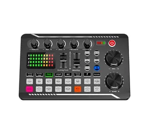 DJ 믹서 효과가있는 전문 라이브 사운드 카드 및 오디오 인터페이스 팟 캐스트 용 다기능 사운드 카드