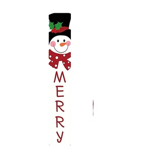 Cortina de Puerta de Poliéster con Diseño de Muñeco de Nieve Navideño, 30*180cm, Pancartas Festivas para Decoración del Hogar - Product Image 1