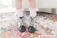 Chaussettes blanches en coton tricotées anti-bactériennes pour filles, avec nœud, pour l'école, vente en gros