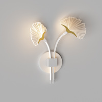 Nouvelle applique murale 2026 à spectre complet pour le soin des yeux, lampe murale LED nordique en forme de fleur de Ginkgo pour la décoration de chambre et de salon