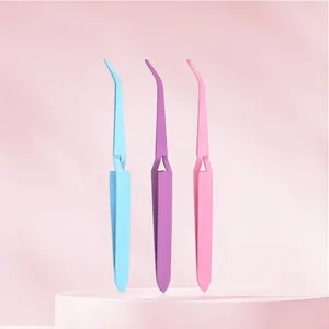 High Precision Curved Elbow Nail Art Acrílico Gel Strass Picking Tool Nipper Gem Decor Eyelash DIY Nail Tweezer