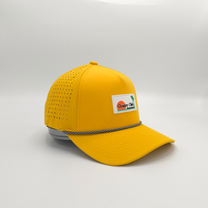 Casquette de baseball pour homme, personnalisée en usine avec logo brodé, 5 panneaux, imperméable, perforations découpées au laser, réglable, pour la course et le sport - Product Image 2