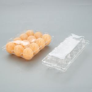 Clear plate reusable storage crate plastic egg cell holder tray container with cover