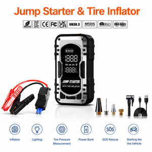 Compresseur d'air portable pour voiture avec démarreur de batterie, lumière LED, batterie externe, SOS, manomètre numérique 150 PSI, outil automobile, kit OEM ODM - Product Image 1
