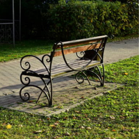 Banc d'extérieur TTD en métal au design contemporain et à l'apparence antique, mobilier de patio