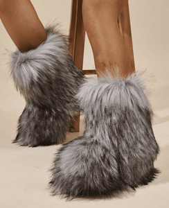 Bottes d'hiver en cuir chaud surdimensionnées moelleuses de luxe unisexe Bottes de motard en fourrure de <span class=keywords><strong>ski</strong></span> Bottes de motard en fourrure marron Bottes en fausse fourrure - Product Image 3