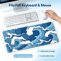 Grand tapis de souris de jeu en caoutchouc naturel bleu, impression personnalisée du logo, antidérapant, imperméable, accessoires informatiques de bureau
