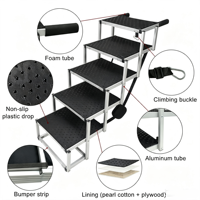 Escalier pliable en acier pour chien et chat, surface large antidérapante, escalier portable pour animaux de compagnie pour SUV/camion (capacité 50 kg)