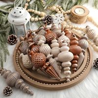 Bolas de Plástico LANTINGXU - Forma Irregular, con Funciones de Personalización, Juego de Bolas de Navidad con Etiquetas Personalizadas de Alta Calidad