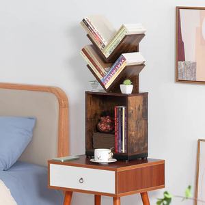 Librería Modular de Madera Sólida de 3 Niveles, Color Quemado, Mueble de Almacenamiento Multiusos para Oficina en Casa o Rincón de Lectura - Product Image 3
